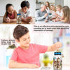 A boy is shown interacting with a digital coin counting piggy bank while learning about savings.