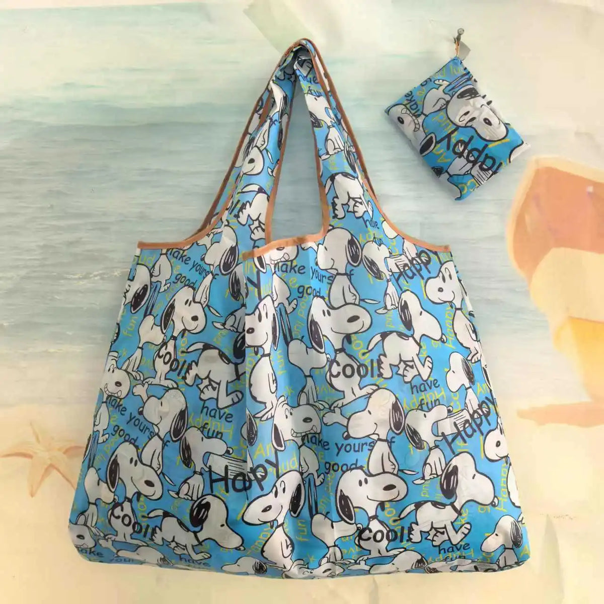 Foldable Eco-Friendly Shopping Bag with Cartoon Print