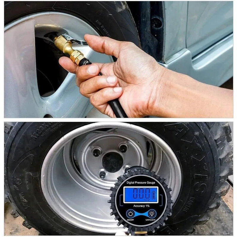 Portable Digital Tire Inflator with LCD Gauge