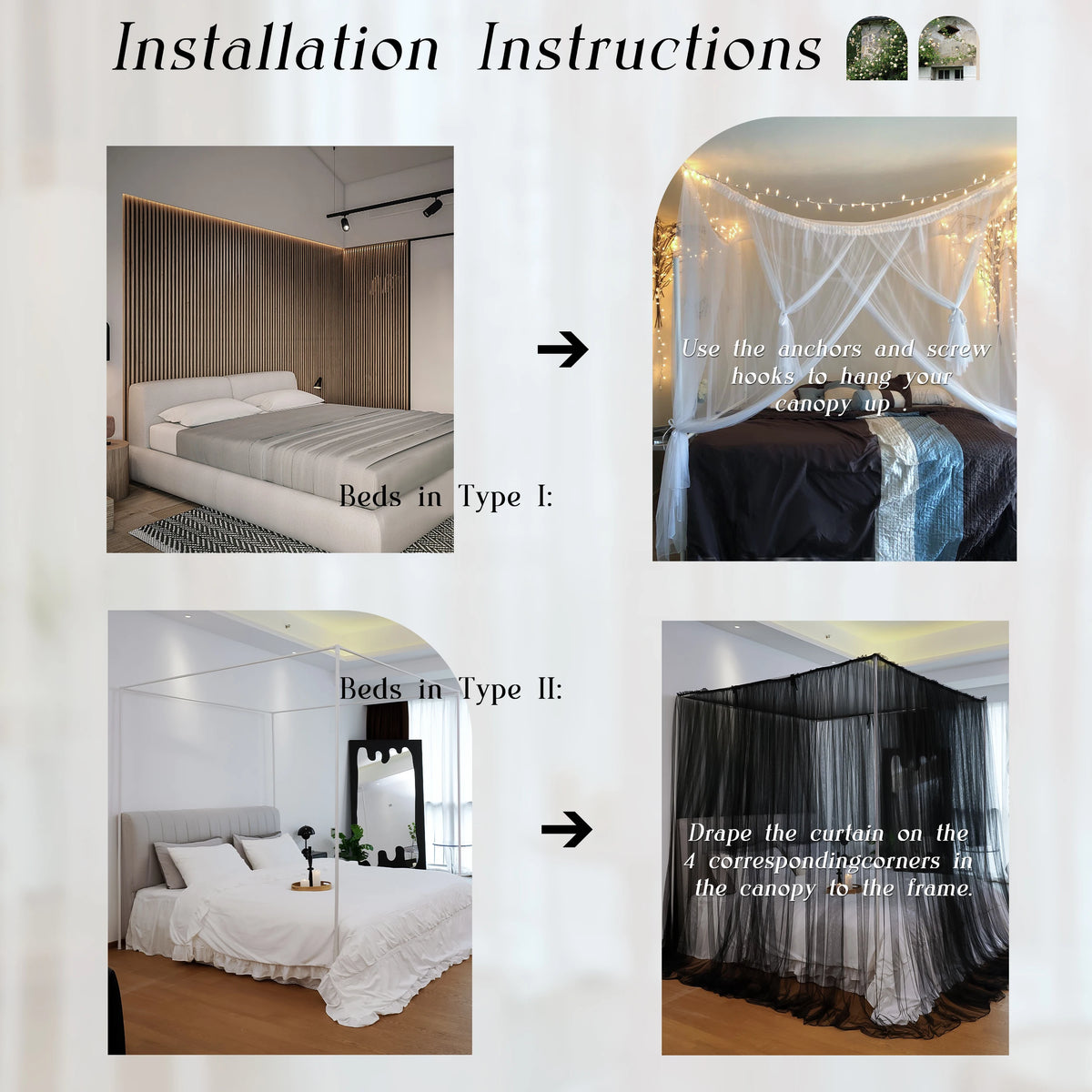Elegant Mosquito Net Canopy for Bed – Fine Mesh Protection