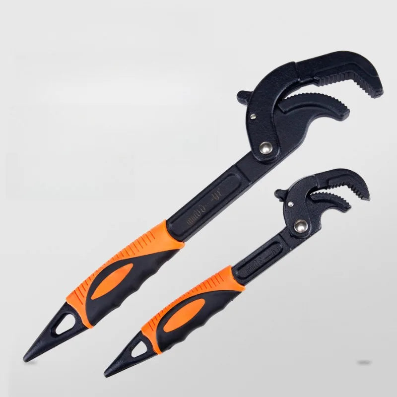 Adjustable Ratcheting Open-End Wrench with Self-Locking Jaws