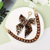 Leopard Print Acrylic Handbag Chain Strap with Bow Charm