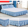 Luxurious Three-Layer Ruffle Waterfall Bed Skirt with Wrap-Around Elastic