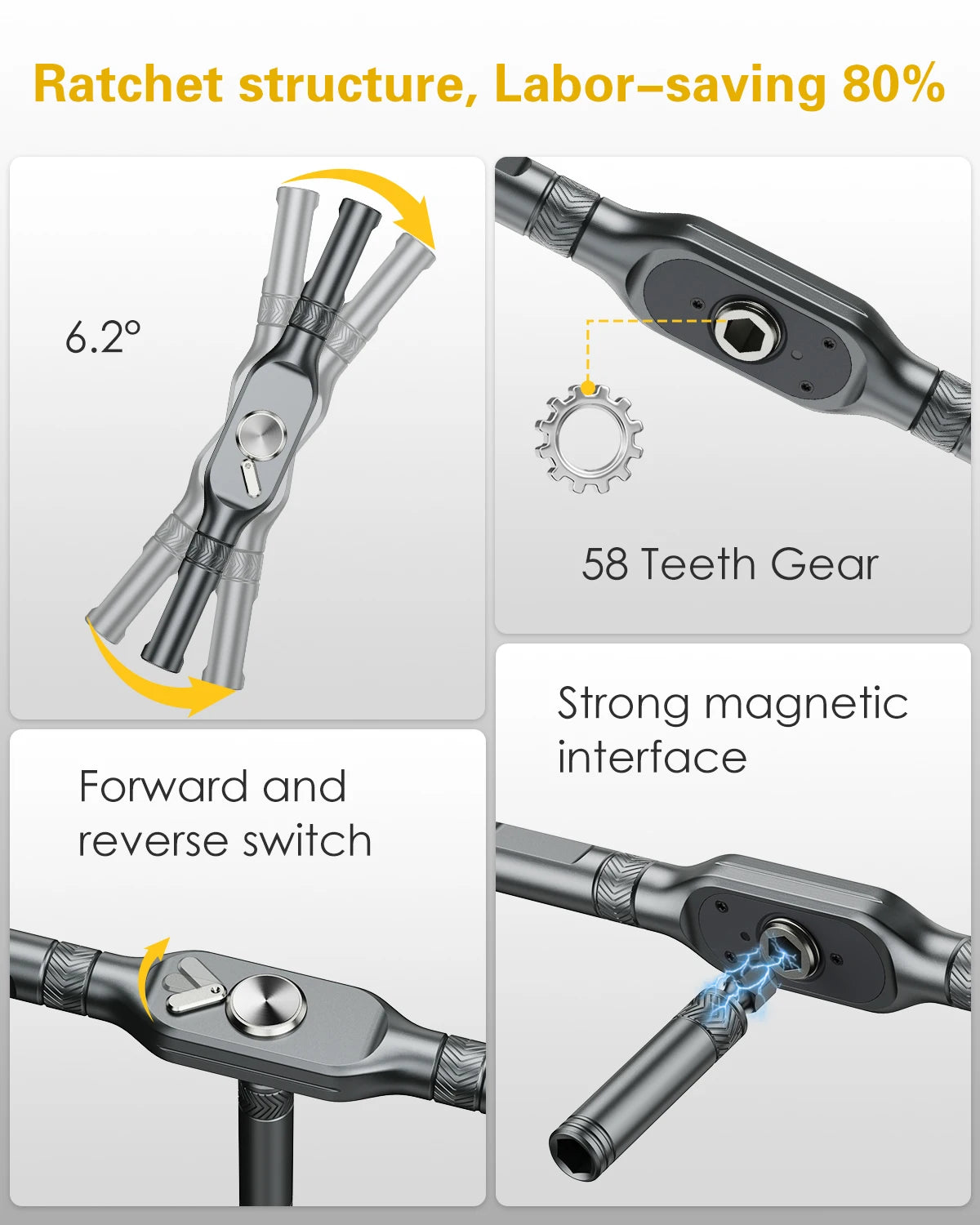 70-in-1 Ratchet Screwdriver Set with T-Handle and Magnetic Bits