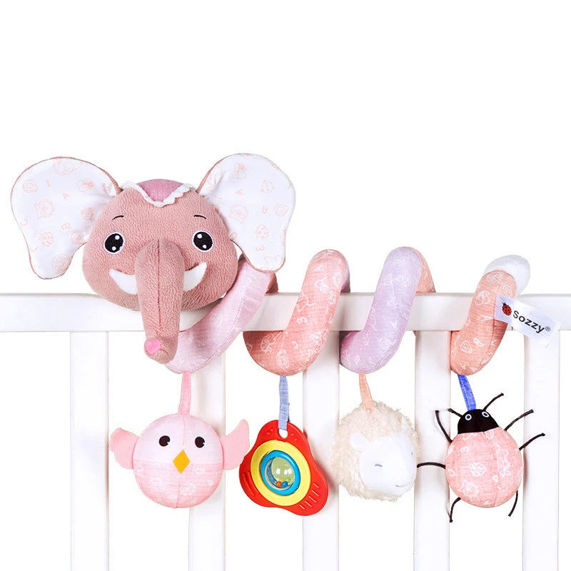 Soft Car Seat & Stroller Toy Set with Mirror, Crinkle, and Squeaky Sounds