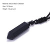 Geometric Natural Stone Pendant Necklace with Adjustable Leather Cord