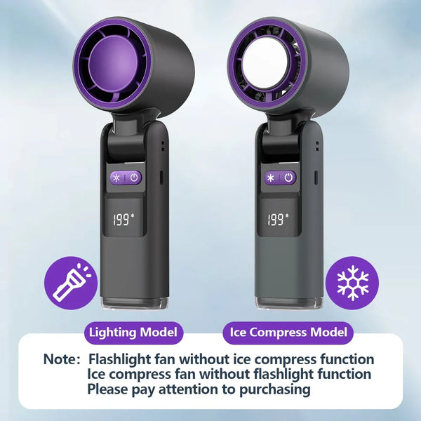 Foldable Mini Turbo Fan with Digital Display