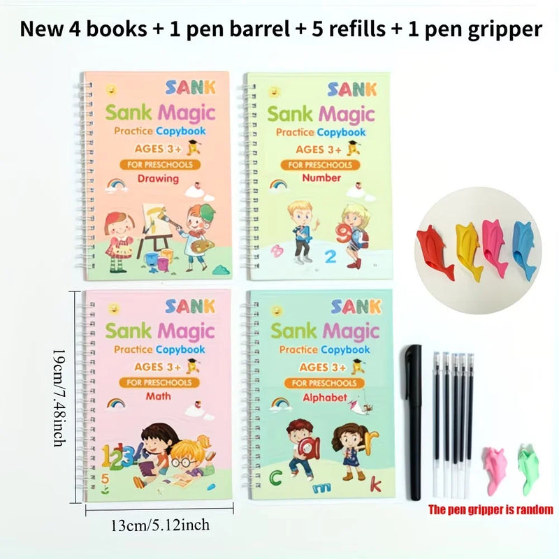 Reusable 3D Groove Writing & Drawing Practice Set for Kids