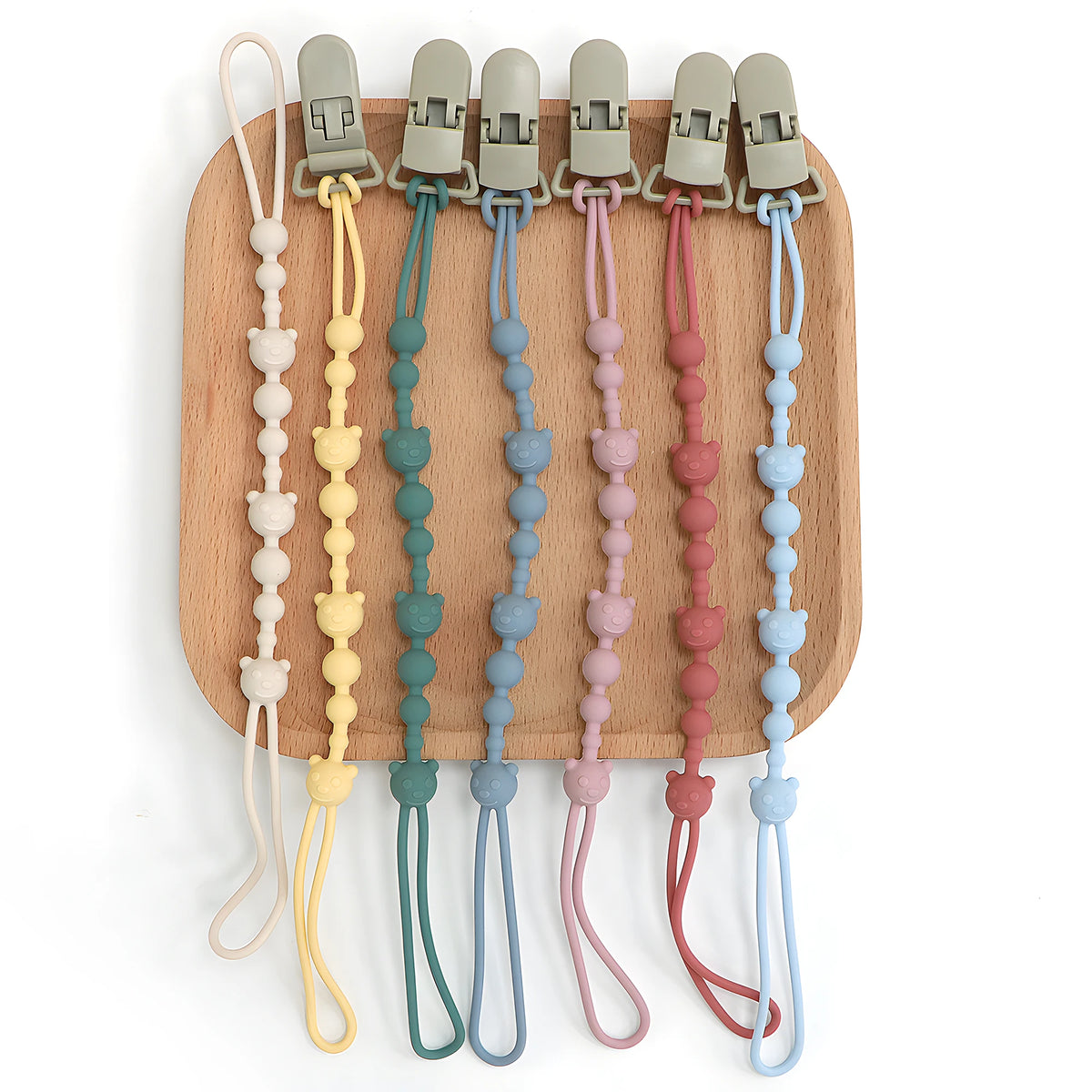 Silicone Pacifier Clip with Anti-Loss Chain
