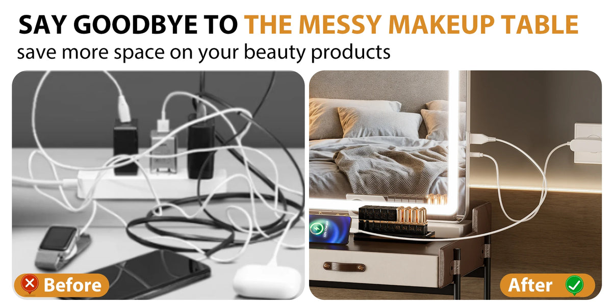 LED Vanity Mirror with Dimmable 3-Color Lighting