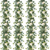 Artificial Eucalyptus Garland with White Roses