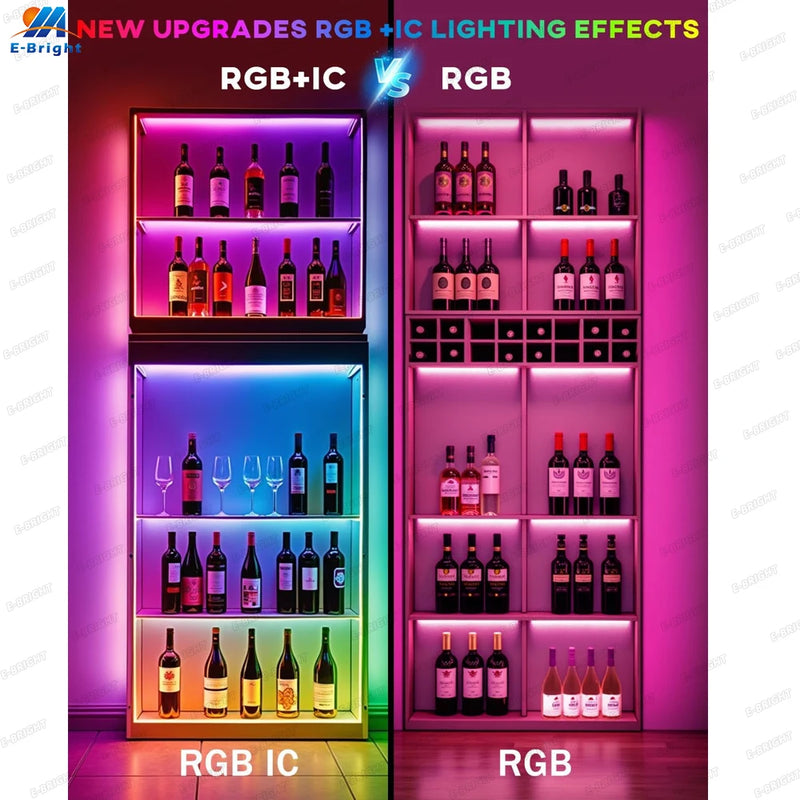 Smart RGB LED Strip Lights with Music Sync & App Control