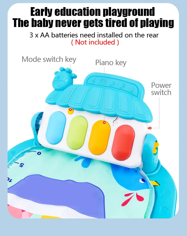 Musical Activity Gym with Kick-and-Play Piano for Babies