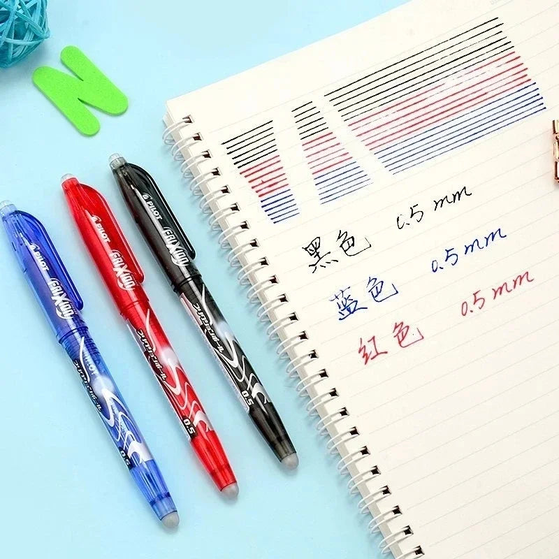 Erasable Gel Pen Refill Set - 0.5mm Tip (Blue, Black, Red)