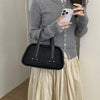 Vintage Croc-Embossed Mini Boston Bag with Dual Straps