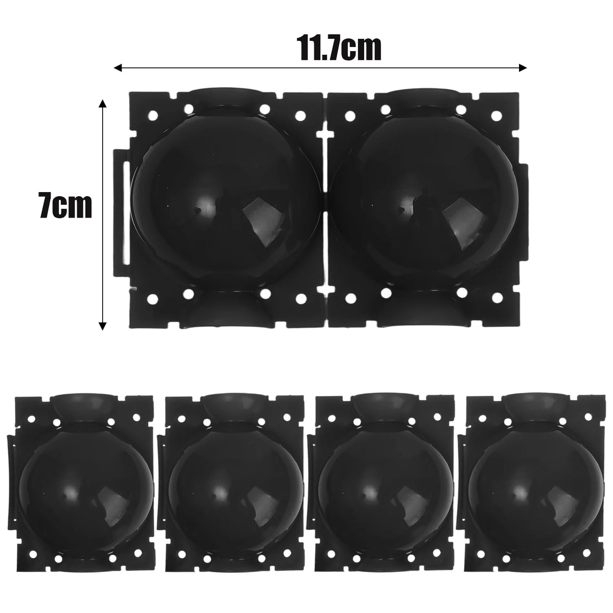 Black reusable plant rooting ball with a hinged lid for air layering propagation