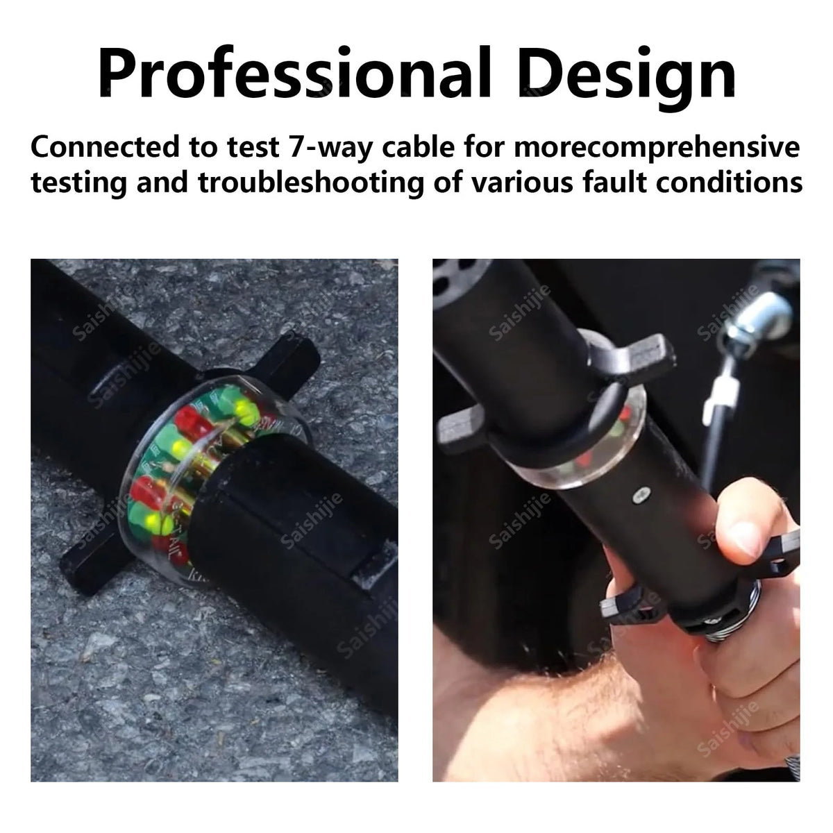 7-Way Round Pin Trailer Circuit Tester for Semi-Trucks