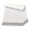 A stack of white self-adhesive waterproof mailing bags for secure shipping.