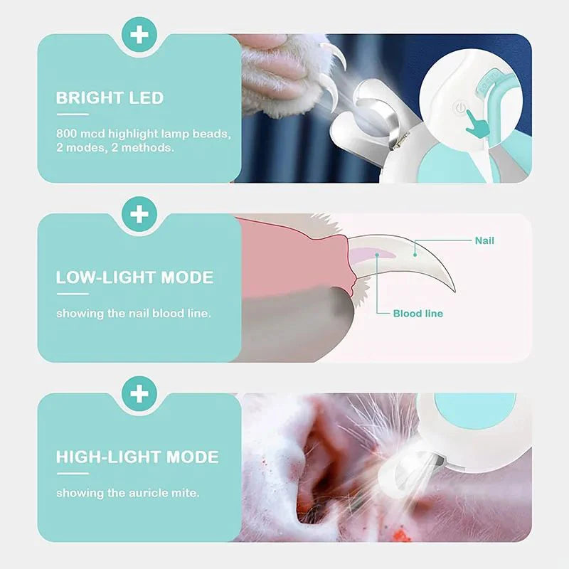 LED Pet Nail Trimmer with Safety Lock