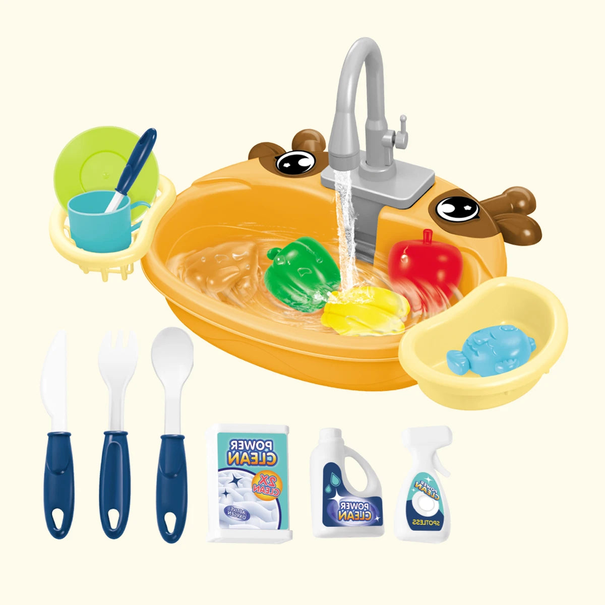 Kids Electric Toy Dishwasher with Automatic Water Cycle