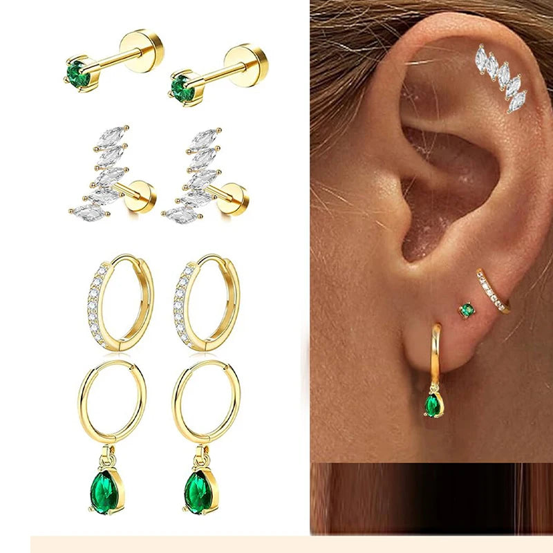 Moon-Shaped Stainless Steel Flatback Earrings