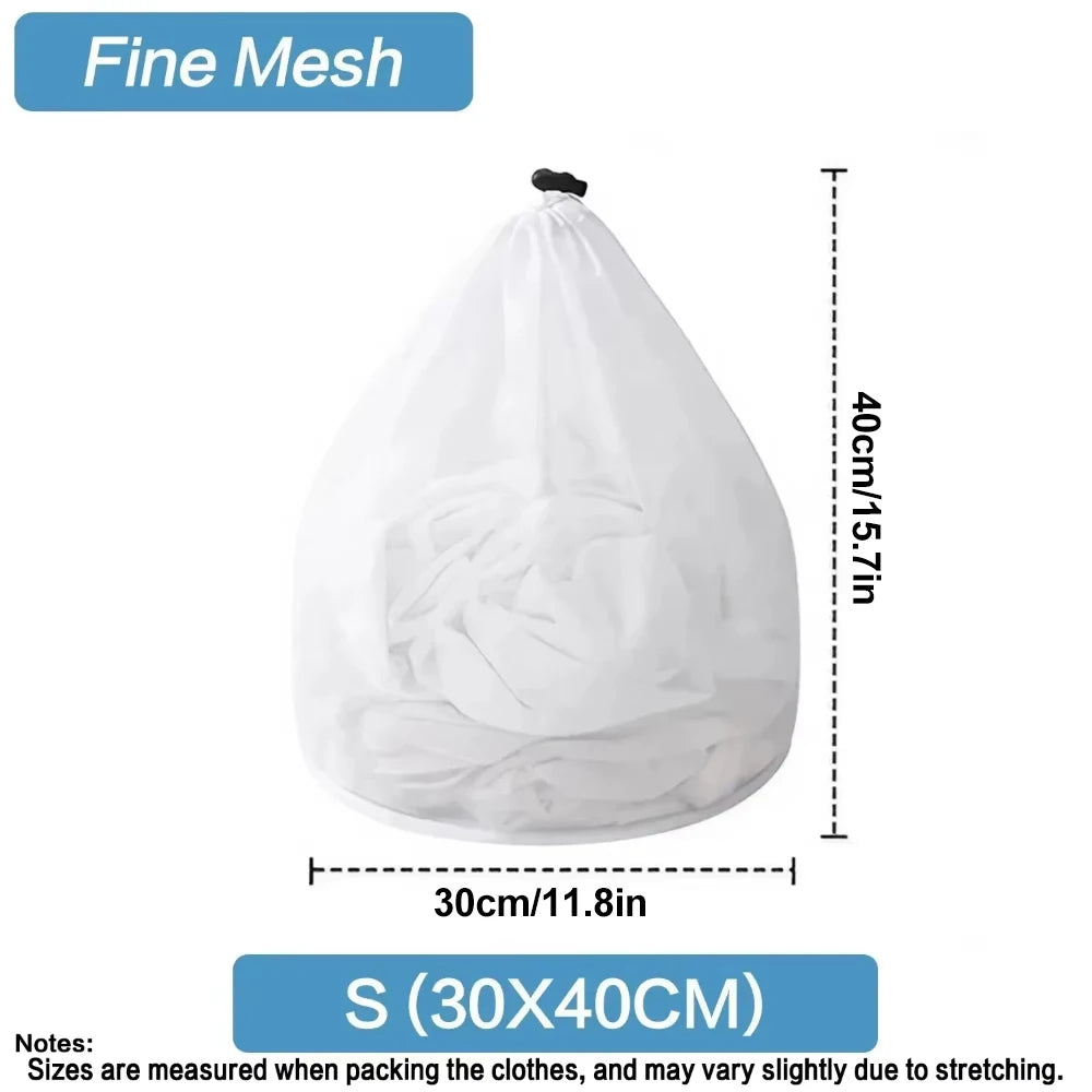 Mesh Laundry Bags with Drawstring – Set of 4 Sizes for Delicates, Jeans & Blankets