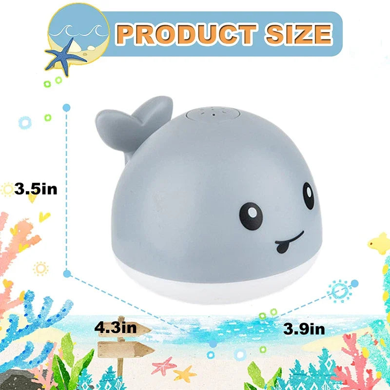 Whale Water Sprinkler Bath Toy with Glowing LED Lights