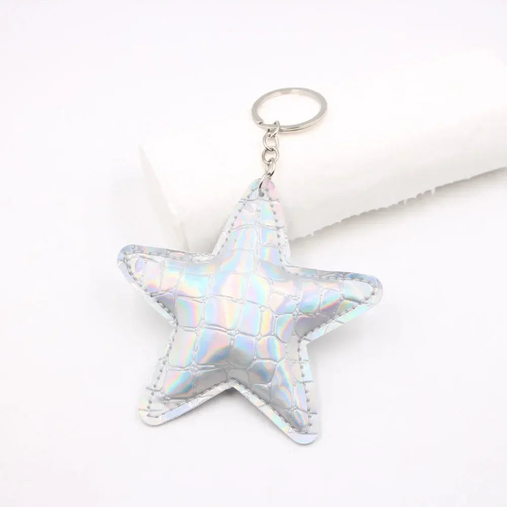 Cartoon Star-Shaped Leather Car Hanging Ornament
