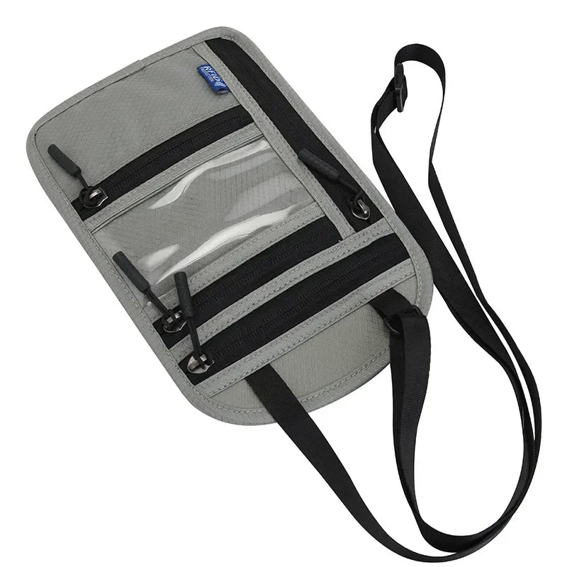 RFID Blocking Travel Neck Wallet with Multiple Pockets