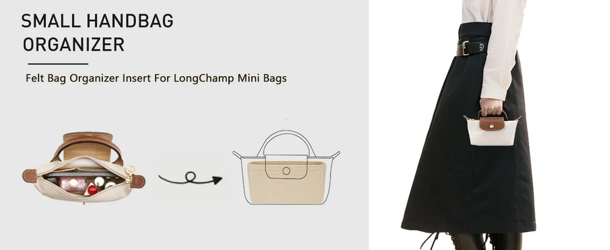 Felt Mini Bag Organizer with Handle for Small Handbags