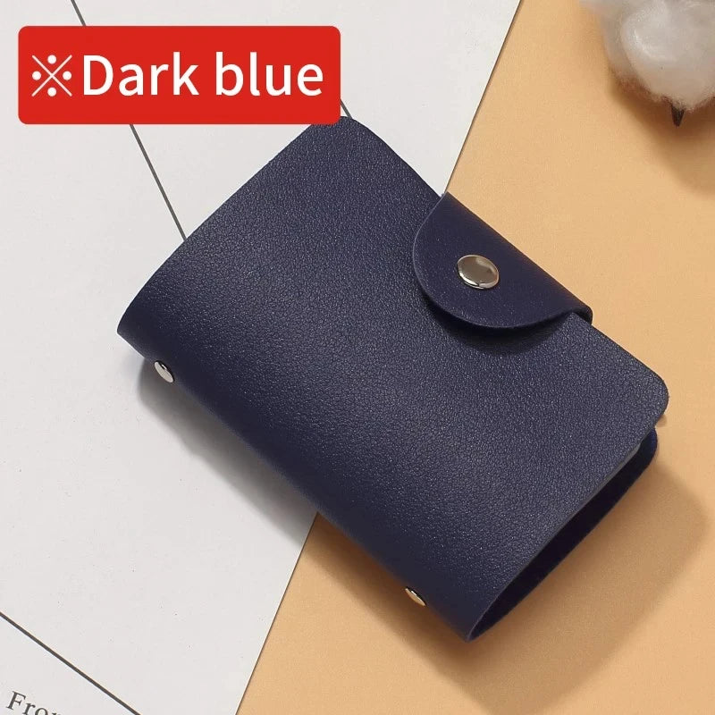 Compact Leather Card Holder Wallet with 24 Slots