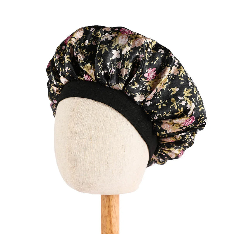 Butterfly Print Satin Sleep Cap for Kids