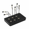 A black magnetic helping hands tool with flexible gooseneck arms and alligator clips.