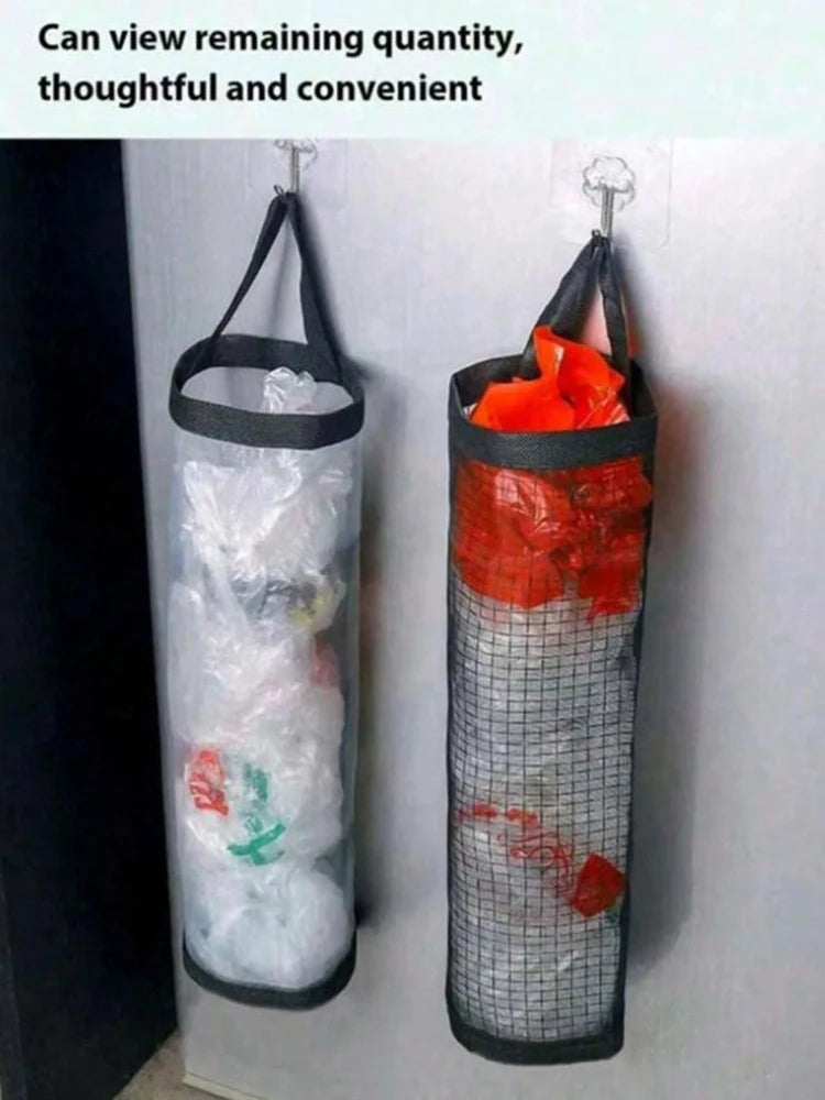 Wall-Mounted Plastic Bag Dispenser for Kitchen Organization