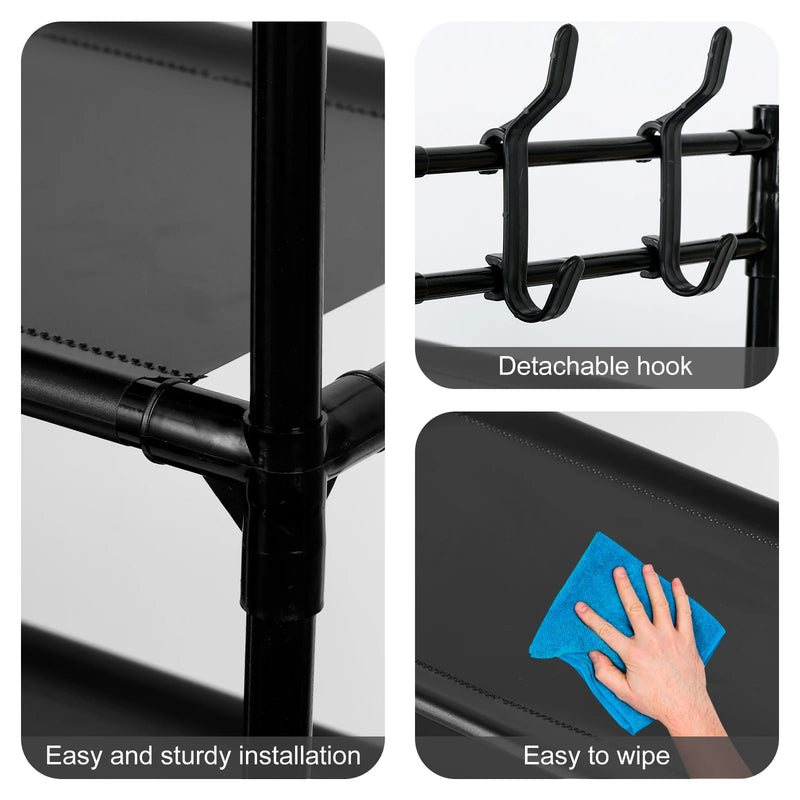 3-Tier Over-the-Toilet Storage Rack with Hooks