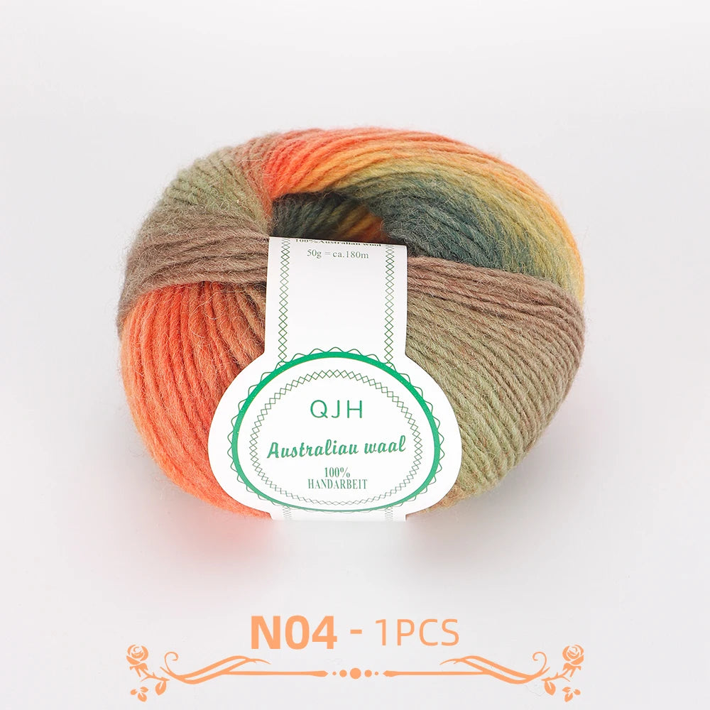 Multicolor Gradient Wool Yarn for Knitting and Crochet