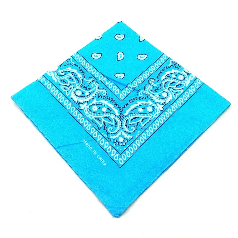 Paisley Bandana Square Scarf – 55cm Cotton Blend for Men and Women