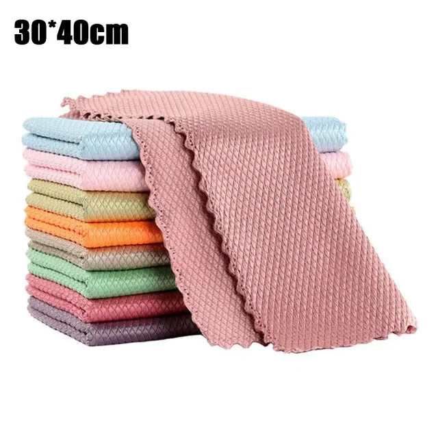 Microfiber Fish Scale Cleaning Cloths (5-Pack)