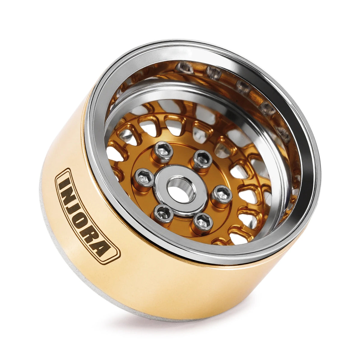 INJORA 1.0" Modular Beadlock Wheels for 1/18 1/24 RC Crawlers - Brass & Aluminum