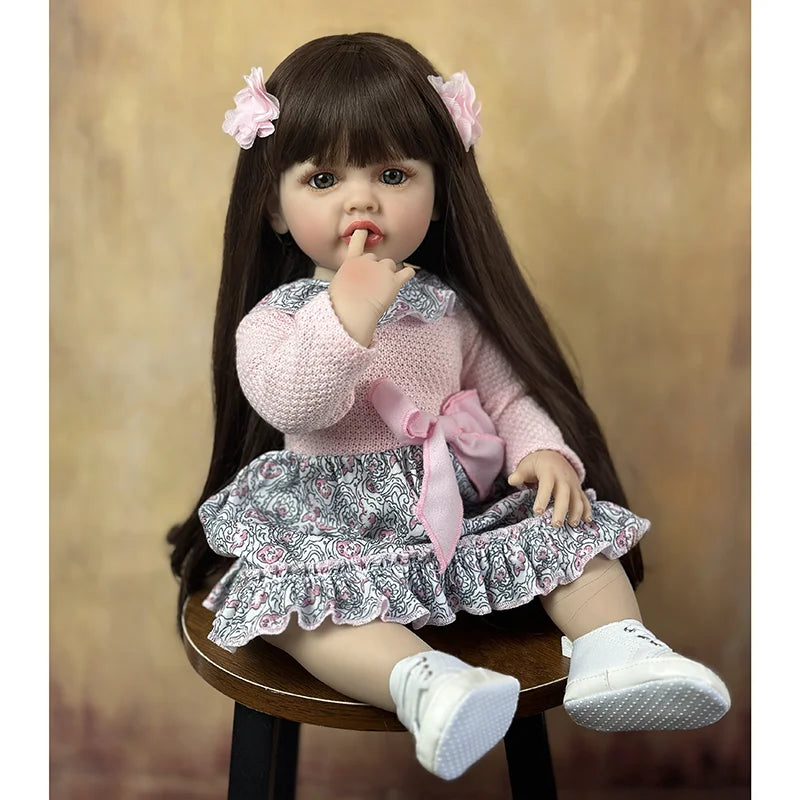 Lifelike Reborn Baby Girl Doll with Soft Silicone Body