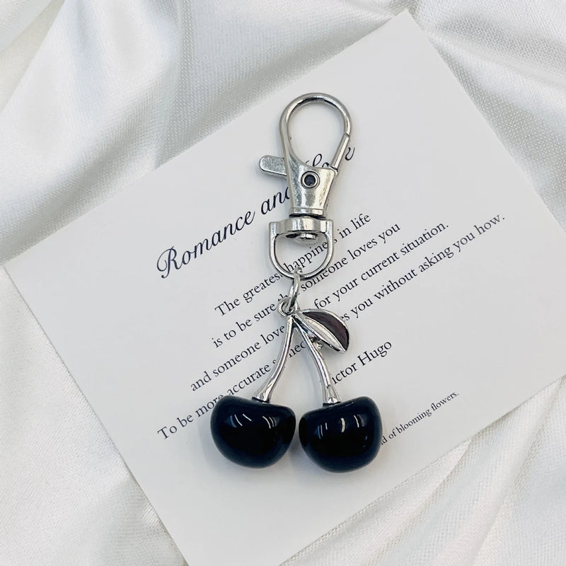 Glitter Cherry Keychain
