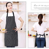 Striped Kitchen & Work Apron with Adjustable Neck Strap
