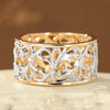 Two-Tone Copper Scroll Ring for Women