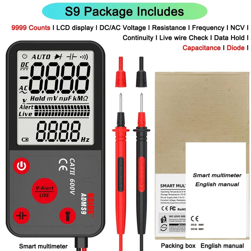 Portable Digital Multimeter with NCV and Auto-Range