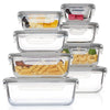 8-Piece Borosilicate Glass Food Storage Set with Leak-Proof Lids