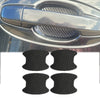 Four black carbon fiber protective covers for car door handles