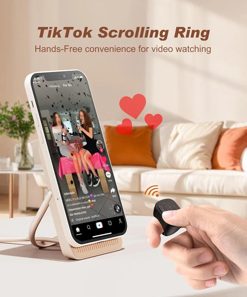 Bluetooth Page-Turning Ring for Smartphones