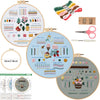 Beginner Embroidery Kit with Stamped Patterns and Tools