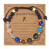 12 Zodiac Signs Natural Stone Bracelet