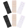 A set of black and white soft stretch bra extenders with 3-position hook adjustment shown in various orientations.